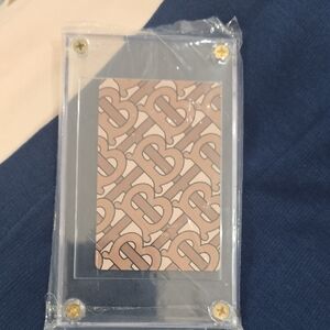 Burberry Monogram Card Holder in Brown and Tan Queen Of Clubs Can Be Coaster